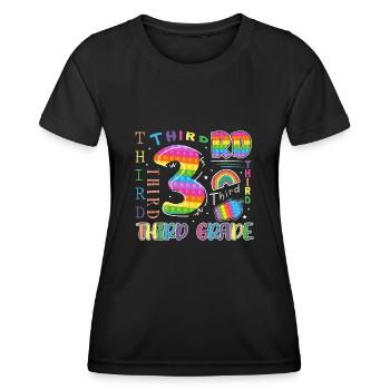 Écolier de 3e année Premier jour d’école - T-shirt sport Femme - noir - Devant - AI Model Female 172 light (172cm)