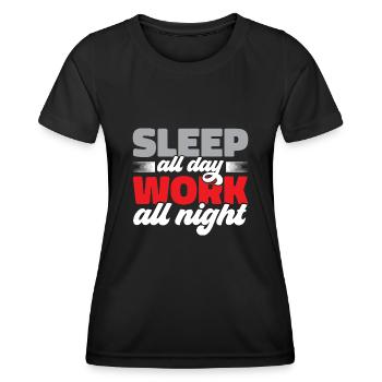 Night Shift Nurse - Women's Functional T-Shirt - black - Front - AI Model Female 172 light (172cm)