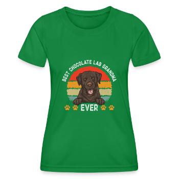 Schoko Brauner Labrador Retriever Hund - Frauen Funktions-T-Shirt - Kelly Green - Vorne - AI Model Female 172 dark (172cm)