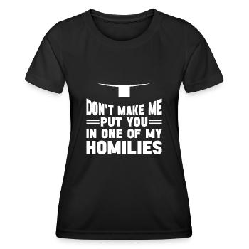 Priester Katholischer christlicher Priester - Frauen Funktions-T-Shirt - Schwarz - Vorne - AI Model Female 172 light (172cm)