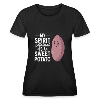 Légumes-racines de patates douces - T-shirt sport Femme - noir - Devant - AI Model Female 172 light (172cm)