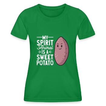 Légumes-racines de patates douces - T-shirt sport Femme - vert - Devant - AI Model Female 172 dark (172cm)