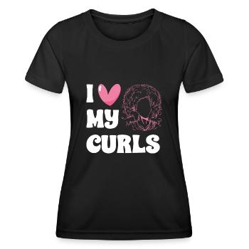 Cheveux bouclés Boucles afro Cheveux naturels - T-shirt sport Femme - noir - Devant - AI Model Female 172 light (172cm)