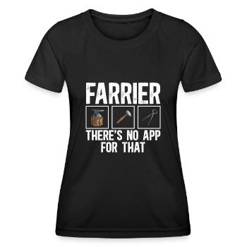 Farrier Horseshoe Horseshoeing - Women's Functional T-Shirt - black - Front - AI Model Female 172 light (172cm)