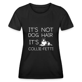 Collie à poil long Collie rugueux Chien - T-shirt sport Femme - noir - Devant - AI Model Female 172 light (172cm)