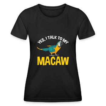 Yellow-breasted Macaw Parrot Blue And Yellow Macaw - Women's Functional T-Shirt - black - Front - AI Model Female 172 light (172cm)