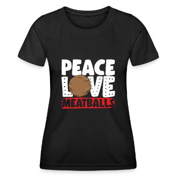 Boulettes de viande Italie Cuisine italienne - T-shirt sport Femme - noir - Devant - AI Model Female 172 light (172cm)