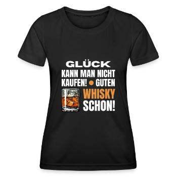 Lustiger Spruch Whisky Glück Geschenk - Frauen Funktions-T-Shirt - Schwarz - Vorne - AI Model Female 172 light (172cm)