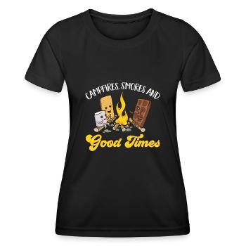 S'more Campfire Marshmallow Camping - T-shirt sport Femme - noir - Devant - AI Model Female 172 light (172cm)
