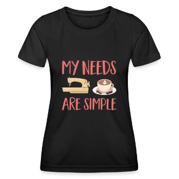 Sewing Machine Seamstress Tailoring Sewing - Women's Functional T-Shirt - black - Front - AI Model Female 172 light (172cm)