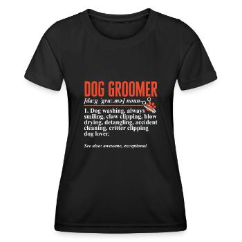 Salon de coiffure pour chiens - T-shirt sport Femme - noir - Devant - AI Model Female 172 light (172cm)