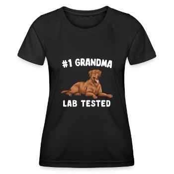 Fuchsroter Labrador Retriever Fox Red Labrador - Frauen Funktions-T-Shirt - Schwarz - Vorne - AI Model Female 172 light (172cm)