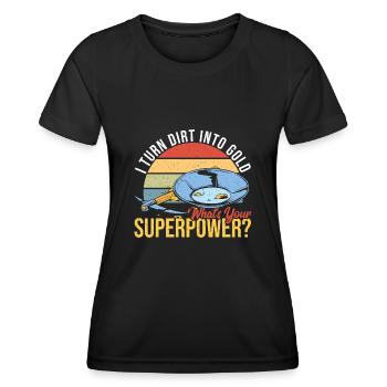 Gold Panner Flakes Gold Miner Gold Digger Costume - Women's Functional T-Shirt - black - Front - AI Model Female 172 light (172cm)