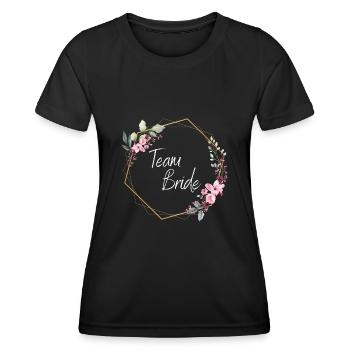 Team Bride Blumen Hochzeit Geschenk - Frauen Funktions-T-Shirt - Schwarz - Vorne - AI Model Female 172 light (172cm)