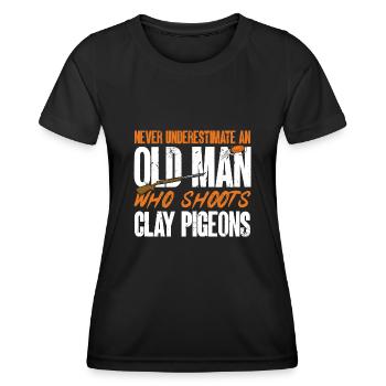 Tir au piège Tir au pigeon en argile Skeet - T-shirt sport Femme - noir - Devant - AI Model Female 172 light (172cm)