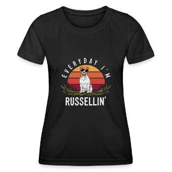 Jack Russell Terrier - Frauen Funktions-T-Shirt - Schwarz - Vorne - AI Model Female 172 light (172cm)