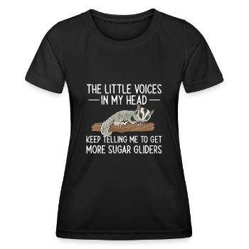 Short-headed glider Sugar Glider - Women's Functional T-Shirt - black - Front - AI Model Female 172 light (172cm)
