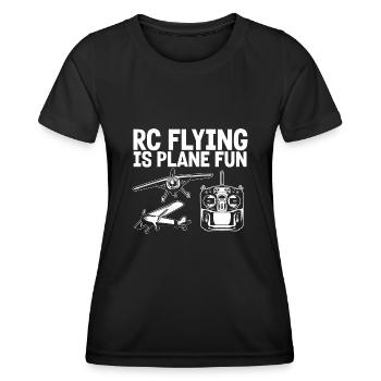 Modèle d’avion télécommandé - T-shirt sport Femme - noir - Devant - AI Model Female 172 light (172cm)