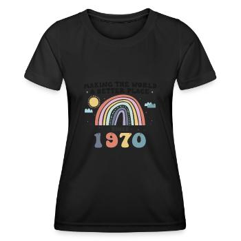 Making The World a Better Place Since 1970, 53rd - Women's Functional T-Shirt - black - Front - AI Model Female 172 light (172cm)