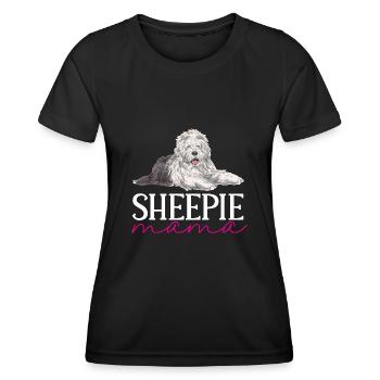 Old English Sheepdog Sheepie Bobtail - Frauen Funktions-T-Shirt - Schwarz - Vorne - AI Model Female 172 light (172cm)