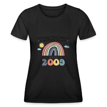 Making The World a Better Place Since 2009, 14th - Women's Functional T-Shirt - black - Front - AI Model Female 172 light (172cm)
