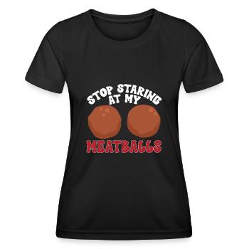 Boulettes de viande Italie Cuisine italienne - T-shirt sport Femme - noir - Devant - AI Model Female 172 light (172cm)