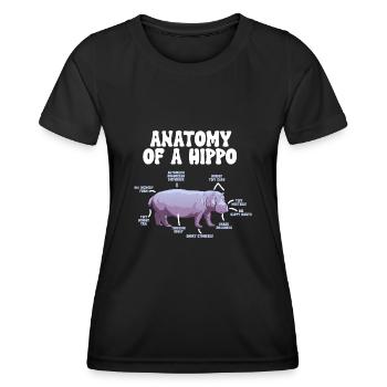 Hippopotamus Hippopotamus - Women's Functional T-Shirt - black - Front - AI Model Female 172 light (172cm)