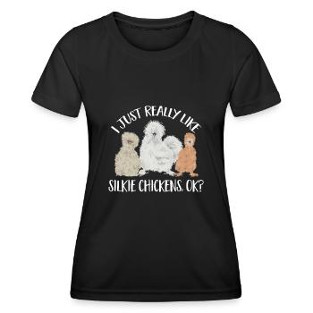 Seidenhuhn Poulet soyeux - T-shirt sport Femme - noir - Devant - AI Model Female 172 light (172cm)