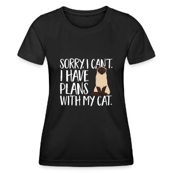 Siamkatze - Frauen Funktions-T-Shirt - Schwarz - Vorne - AI Model Female 172 light (172cm)