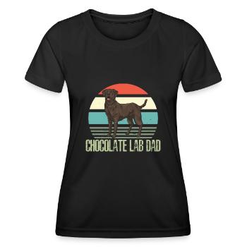 Chocolate Labrador Retriever Hund - Frauen Funktions-T-Shirt - Schwarz - Vorne - AI Model Female 172 light (172cm)