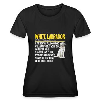 Labrador Retriever blanc Labrador Labrador blanc - T-shirt sport Femme - noir - Devant - AI Model Female 172 light (172cm)