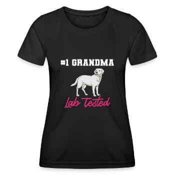 Labrador Retriever blanc Labrador Labrador blanc - T-shirt sport Femme - noir - Devant - AI Model Female 172 light (172cm)