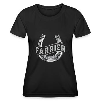 Farrier Horseshoe Horseshoeing - Women's Functional T-Shirt - black - Front - AI Model Female 172 light (172cm)