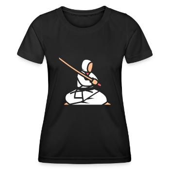 iaido - T-shirt sport Femme - noir - Devant - AI Model Female 172 light (172cm)