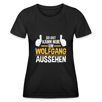 Wolfgang - Frauen Funktions-T-Shirt - Schwarz - Vorne - AI Model Female 172 light (172cm)