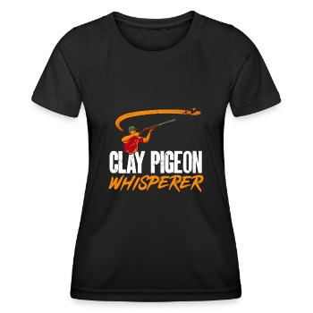 Trapschießen Skeet Tontaubenschießen - Frauen Funktions-T-Shirt - Schwarz - Vorne - AI Model Female 172 light (172cm)