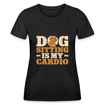 Pet Sitting Cat Dog Pet Sitter - Women's Functional T-Shirt - black - Front - AI Model Female 172 light (172cm)