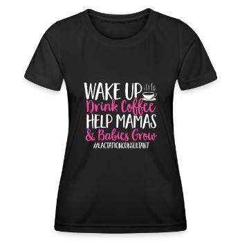 Lactation Consultant IBCLC - Women's Functional T-Shirt - black - Front - AI Model Female 172 light (172cm)