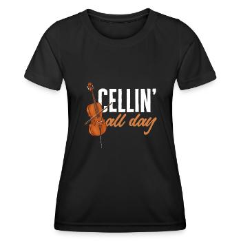 Cello Player Cellist Musician Cello - Women's Functional T-Shirt - black - Front - AI Model Female 172 light (172cm)