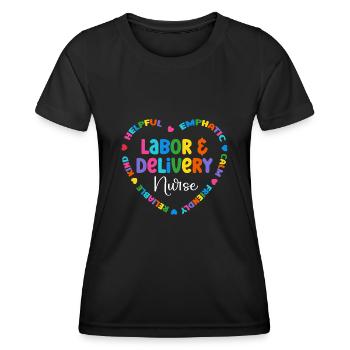 Nurse Baby Maternity Nurse - Women's Functional T-Shirt - black - Front - AI Model Female 172 light (172cm)
