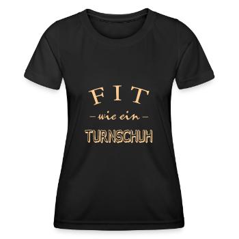 Fit wie ein Turnschuh - Frauen Funktions-T-Shirt - Schwarz - Vorne - AI Model Female 172 light (172cm)