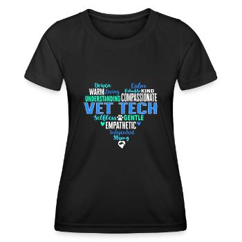 Vet Tech Veterinary Veterinary Technician - Women's Functional T-Shirt - black - Front - AI Model Female 172 light (172cm)