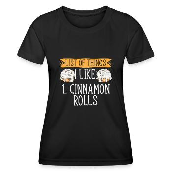 Cinnamon roll - Women's Functional T-Shirt - black - Front - AI Model Female 172 light (172cm)