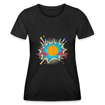Panzer Pop Art Comic Retro Herzschlag - Frauen Funktions-T-Shirt - Schwarz - Vorne - AI Model Female 172 light (172cm)