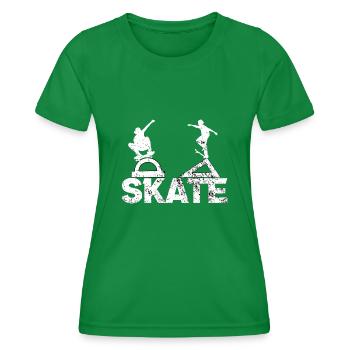 Skateboard Freestyle - Frauen Funktions-T-Shirt - Kelly Green - Vorne - AI Model Female 172 dark (172cm)