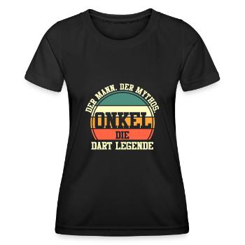 Dart Onkel Dartsspieler Darts - Frauen Funktions-T-Shirt - Schwarz - Vorne - AI Model Female 172 light (172cm)