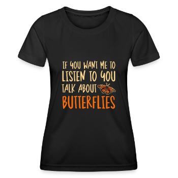 Monarque papillon monarque américain papillon monarque - T-shirt sport Femme - noir - Devant - AI Model Female 172 light (172cm)