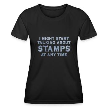 Stamp collecting - Women's Functional T-Shirt - black - Front - AI Model Female 172 light (172cm)