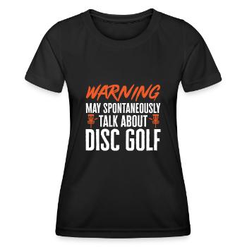 Discgolf Disc Golf Frisbee - Frauen Funktions-T-Shirt - Schwarz - Vorne - AI Model Female 172 light (172cm)