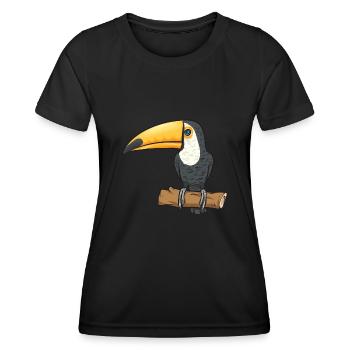 Tukan Vogel Regenwald - Frauen Funktions-T-Shirt - Schwarz - Vorne - AI Model Female 172 light (172cm)